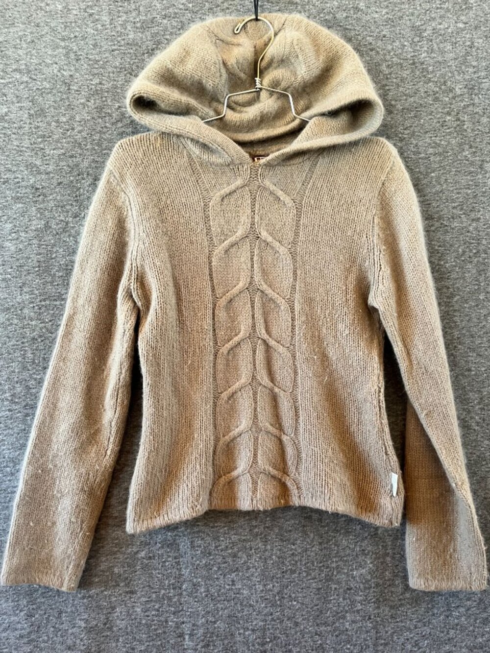 Burton womens long sleeve hoodie knit sweater S rabbit hair angora lambswool